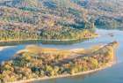 USA-Tennessee. Hiwassee Wildlife Refuge fall color beginning. Art Print